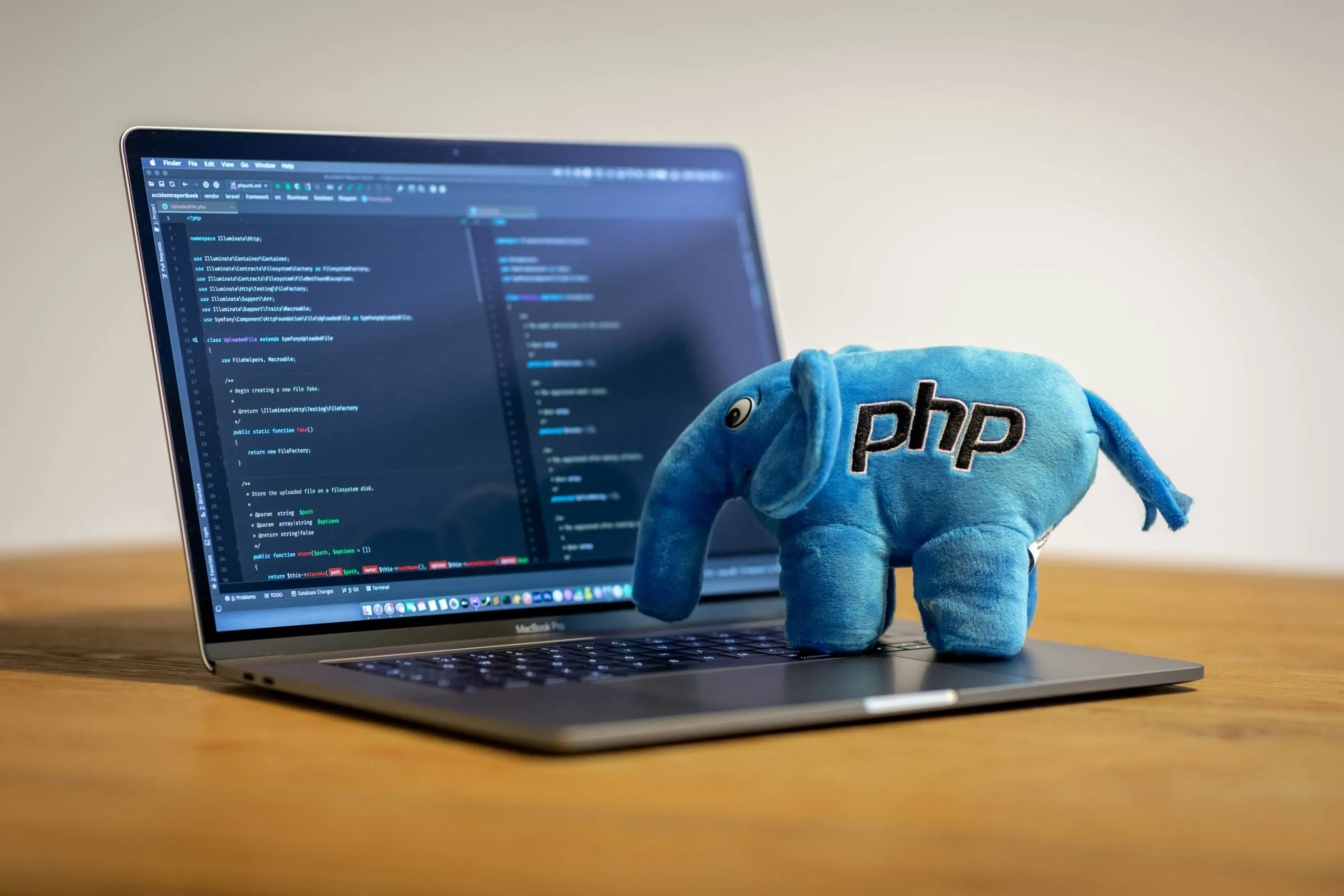 PHP elephant on laptop