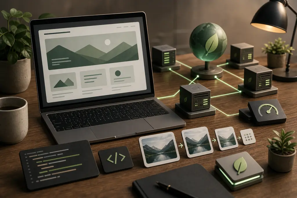 Efficient website delivery with green hosting and optimized assets