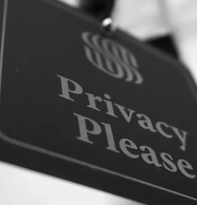 Privacy note on a laptop keyboard