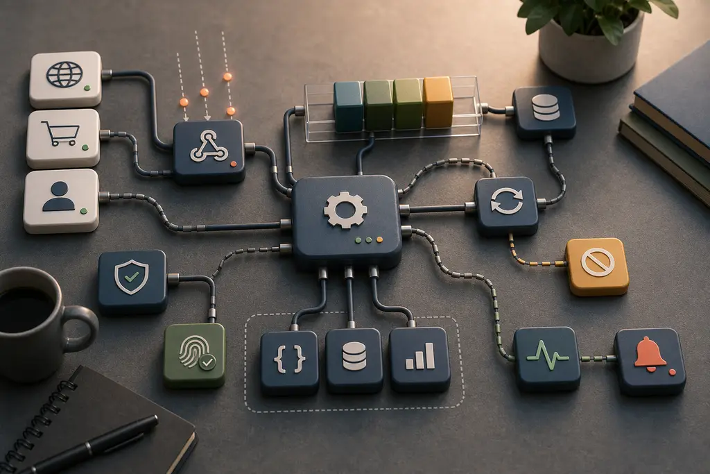 Reliable API integration hub with webhooks, queues, retries, duplicate protection, monitoring, and alerts